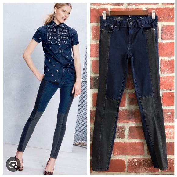 Jcrew midrise toothpick block indigo jeans size 25 - Picture 4 of 5